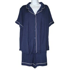 The Company Store Navy Tencel Modal Pajama Shorts Set XXL NWT Comfy Sustainable